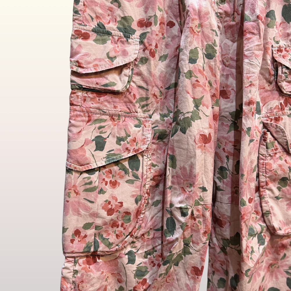 NWT R13 Cropped Multi Pocket Cargo Pants Size 27 in Pink Layered Floral $1195 - Picture 7 of 11